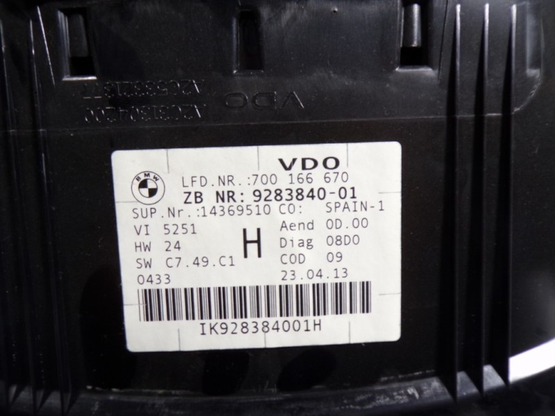 Recambio de cuadro instrumentos para bmw x1 (e84) xdrive 18d referencia OEM IAM 928384001 62109316127 A2C82644200