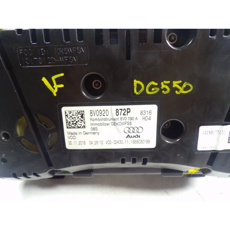 Recambio de cuadro instrumentos para audi a3 sportback (8vf) 1.6 tdi referencia OEM IAM 8V0920872P 8V0920872P A2C99177000