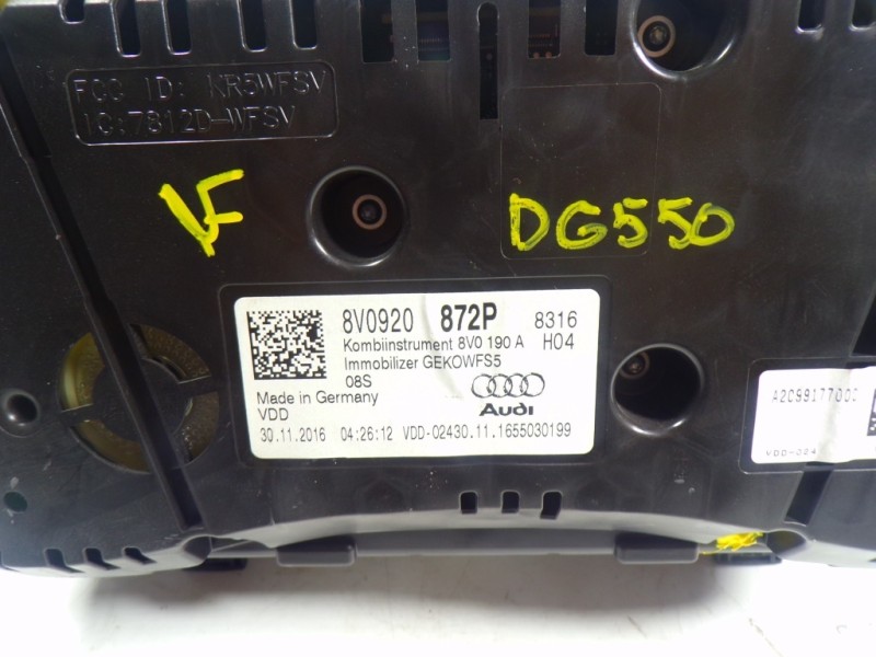 Recambio de cuadro instrumentos para audi a3 sportback (8vf) 1.6 tdi referencia OEM IAM 8V0920872P 8V0920872P A2C99177000