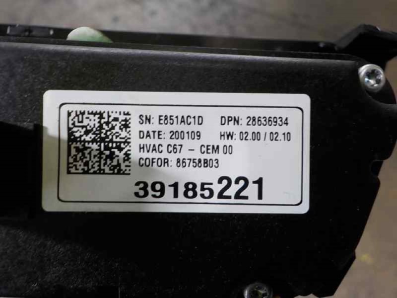 Recambio de mando climatizador para opel corsa f 1.2 referencia OEM IAM 39185221  