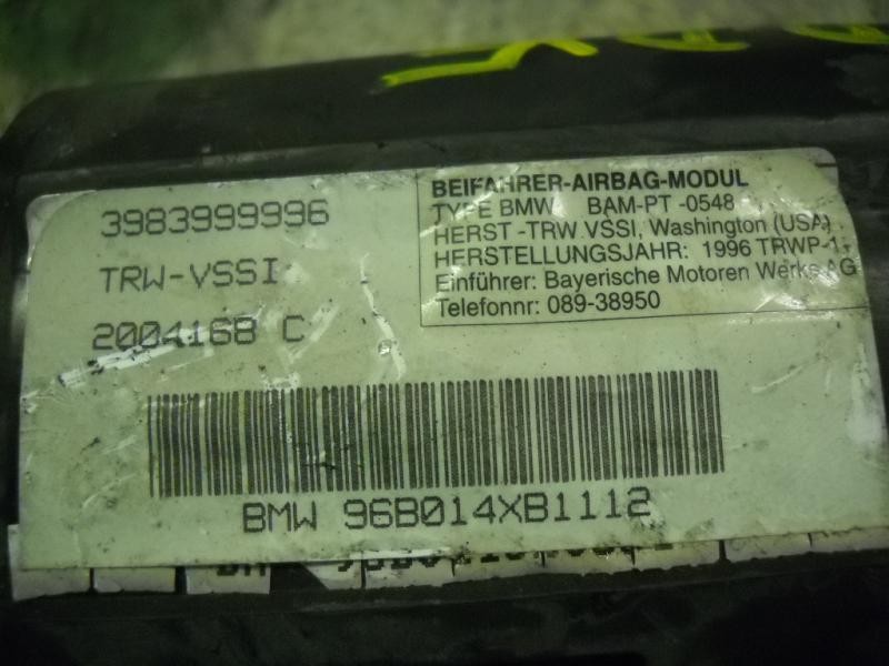 Recambio de airbag delantero derecho para bmw z3 roadster (e36) 1.8 referencia OEM IAM 72128411479 3983999996 3983999996