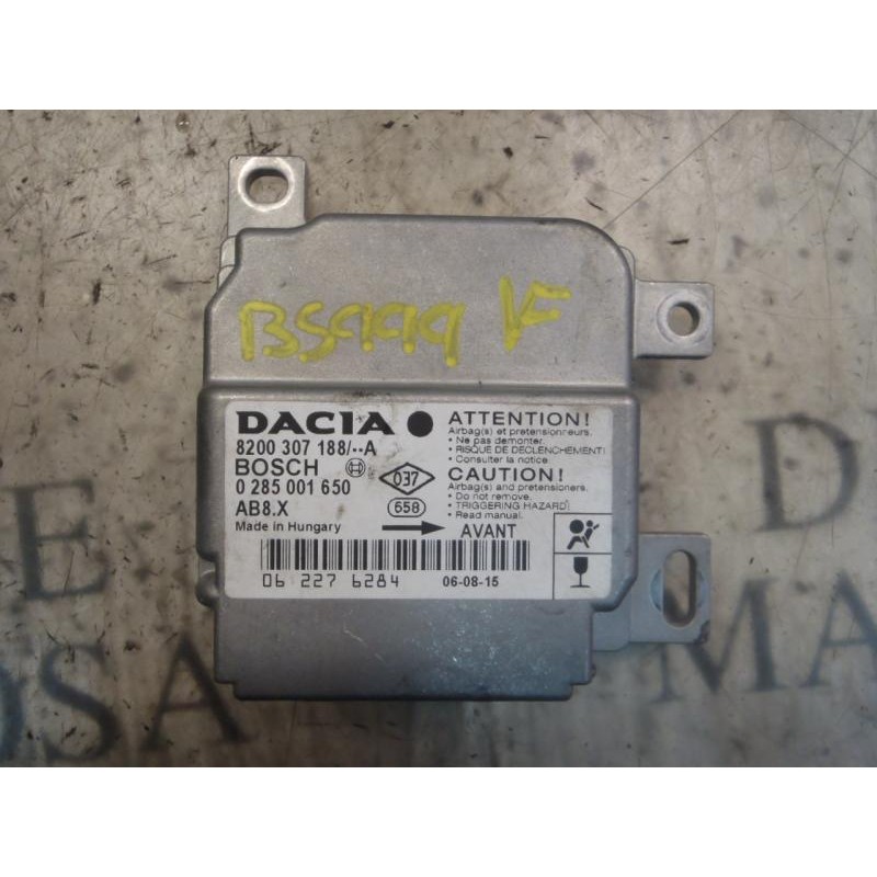 Recambio de centralita airbag para dacia logan ambiance referencia OEM IAM 6001549251 8200307188 0285001650