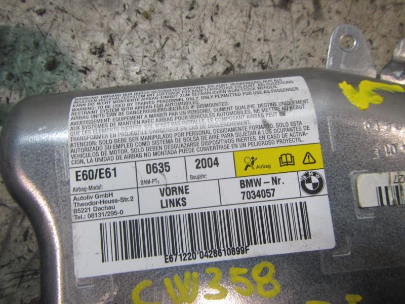 Recambio de airbag lateral delantero izquierdo para bmw serie 5 berlina (e60) 530d referencia OEM IAM 72126963021 601190601C 