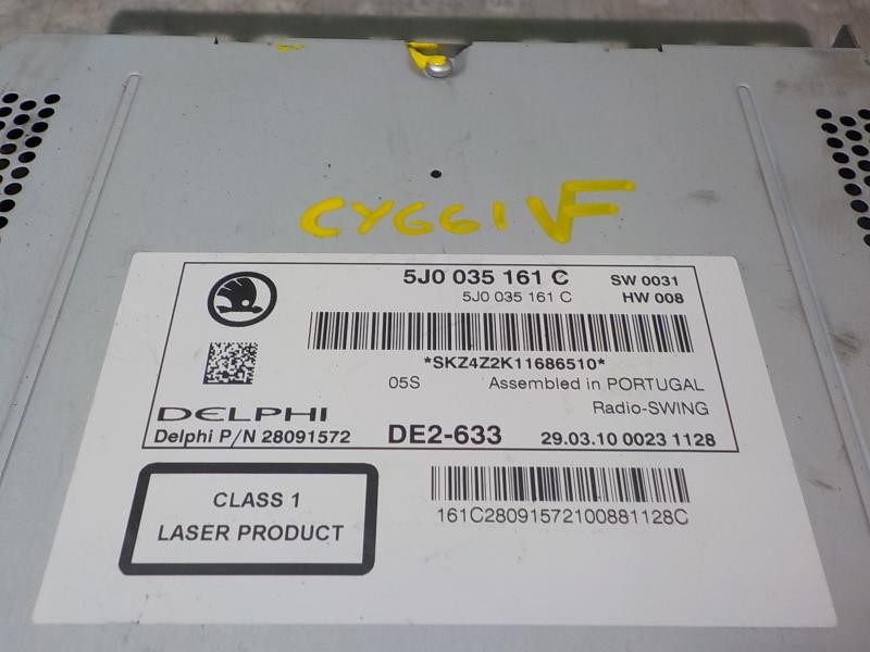 Recambio de sistema audio / radio cd para skoda fabia (5j2 ) spirit referencia OEM IAM 5J0035161C 5J0035161C 