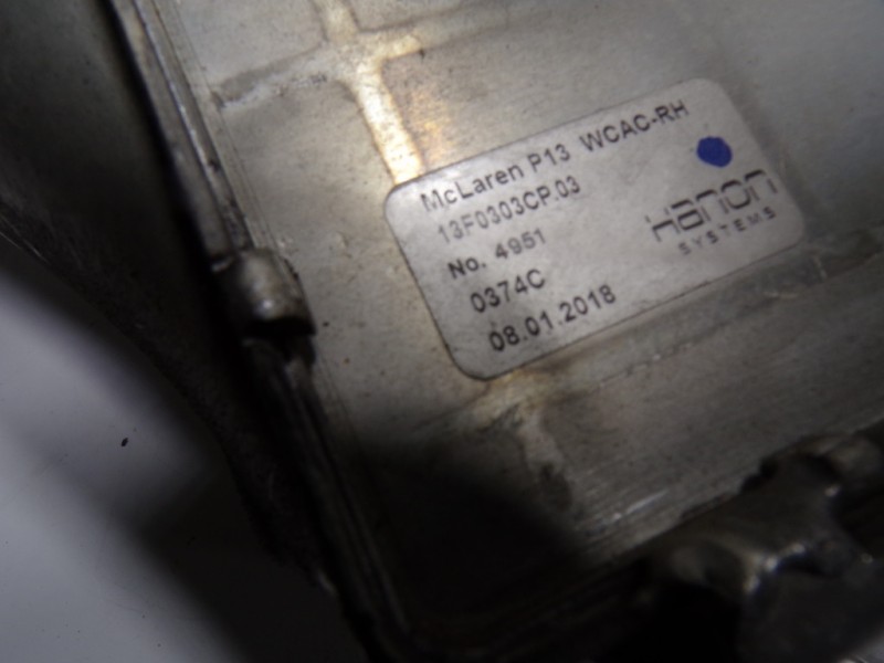 Recambio de intercooler para mclaren 570s spider p13 referencia OEM IAM  13F0303CP03 