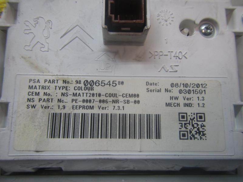 Recambio de cuadro instrumentos para peugeot 208 active referencia OEM IAM 9678077980  