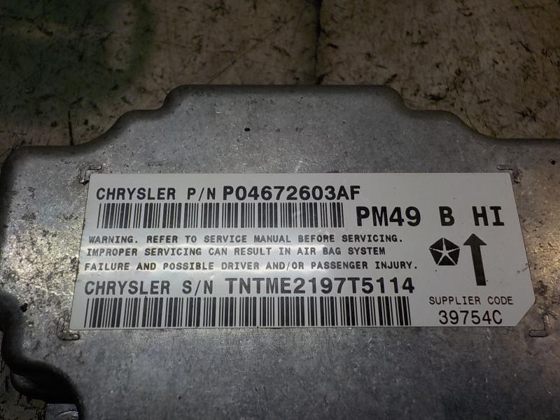 Recambio de centralita airbag para dodge caliber 2.0 16v crd cat referencia OEM IAM 4672603AF 04672603AF 