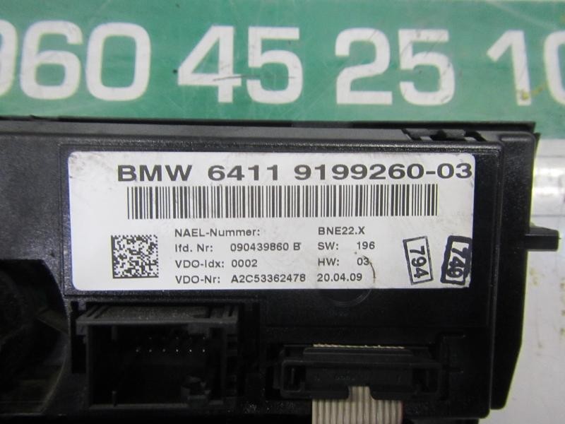 Recambio de mando climatizador para bmw serie 1 berlina (e81/e87) 120d referencia OEM IAM 64119199260 64119199260 
