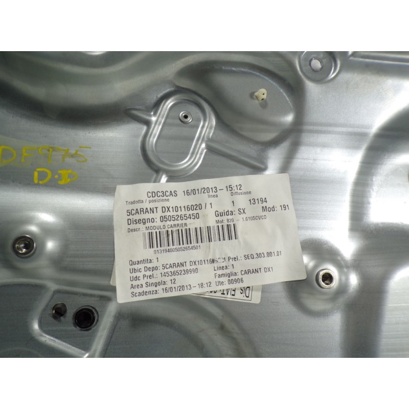 Recambio de elevalunas delantero derecho para alfa romeo giulietta (191) 1.6 jtdm cat referencia OEM IAM 71754403 0505265450 