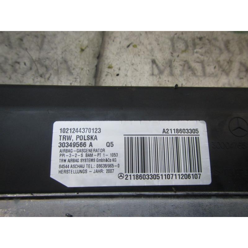 Recambio de airbag delantero derecho para mercedes-benz clase e (w211) berlina e 280 cdi (211.020) referencia OEM IAM A211860330