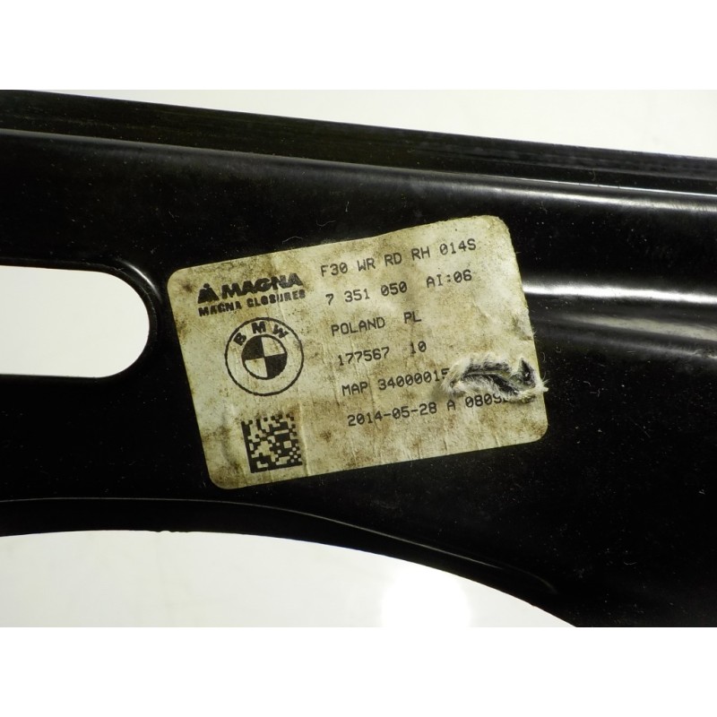 Recambio de elevalunas trasero derecho para bmw serie 3 touring (f31) 2.0 turbodiesel referencia OEM IAM 51357281888 7351050 