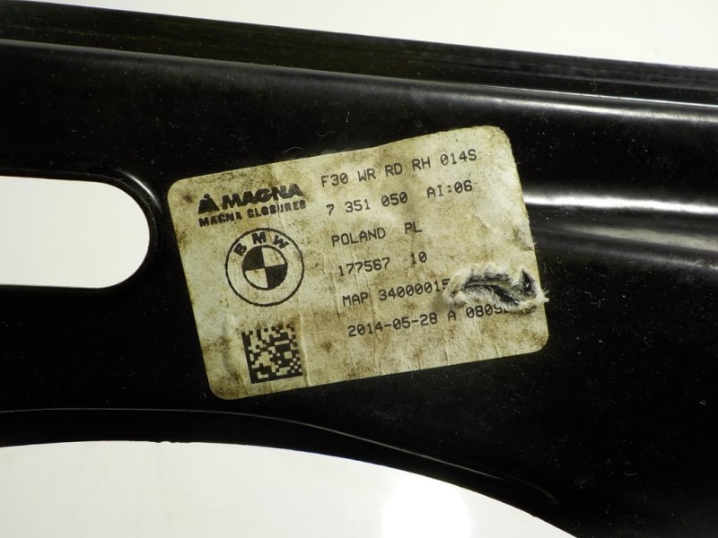 Recambio de elevalunas trasero derecho para bmw serie 3 touring (f31) 2.0 turbodiesel referencia OEM IAM 51357281888 7351050 