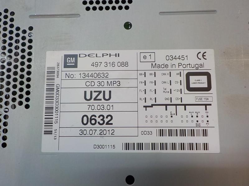 Recambio de sistema audio / radio cd para opel corsa d selective referencia OEM IAM   