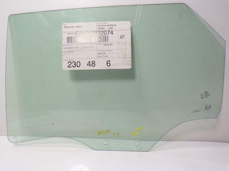 Recambio de cristal puerta trasero izquierdo para audi a1 sportback (gba) 1.0 tfsi referencia OEM IAM 82G845201  