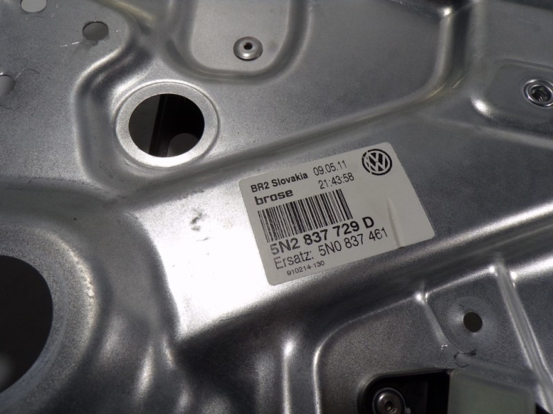 Recambio de elevalunas delantero izquierdo para volkswagen tiguan (5n2) 2.0 tdi referencia OEM IAM 5N0837461 5N2837729D 91021413