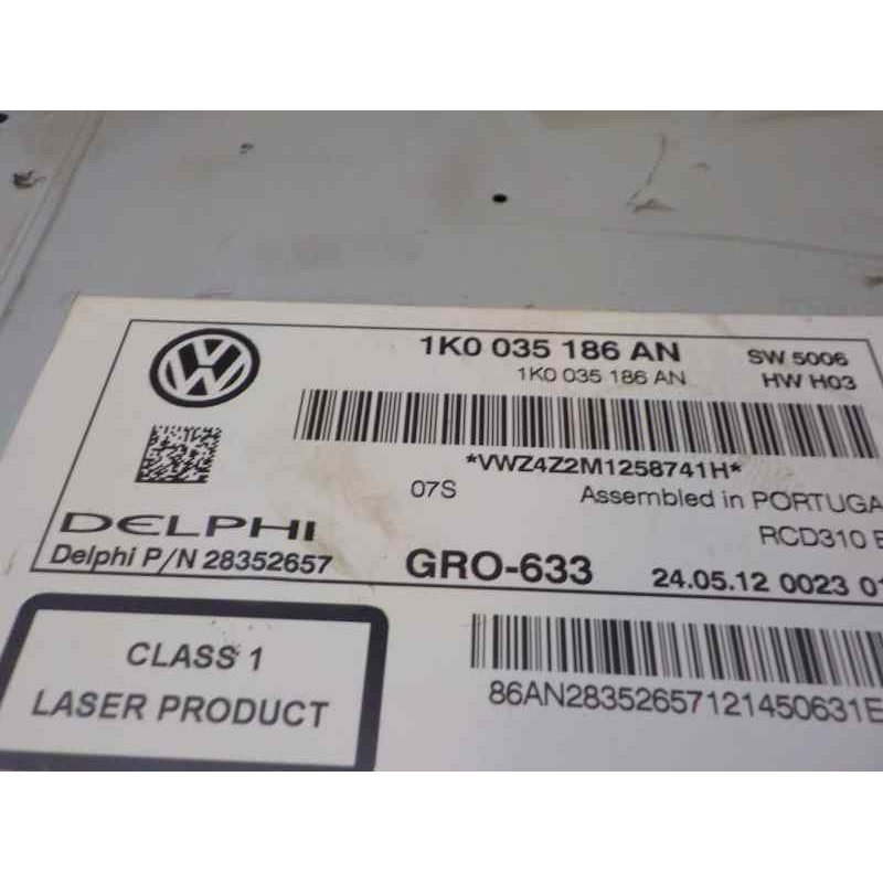Recambio de sistema audio / radio cd para volkswagen golf vi (5k1) 1.6 tdi dpf referencia OEM IAM   