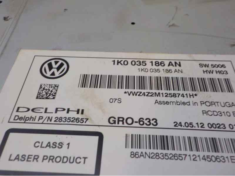 Recambio de sistema audio / radio cd para volkswagen golf vi (5k1) 1.6 tdi dpf referencia OEM IAM   