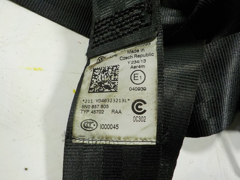 Recambio de cinturon seguridad trasero izquierdo para volkswagen tiguan (5n2) 2.0 tdi referencia OEM IAM 5N0857805RAA 5N0857805 