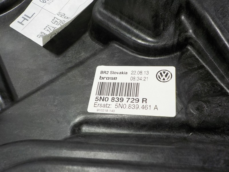 Recambio de elevalunas trasero izquierdo para volkswagen tiguan (5n2) 2.0 tdi referencia OEM IAM 5N0839461A 5N0839729R 