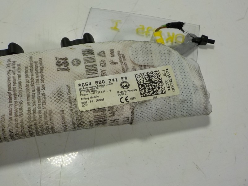Recambio de airbag lateral delantero izquierdo para skoda kamiq (nw4) 1.0 tsi referencia OEM IAM 654880241E 654880241E 