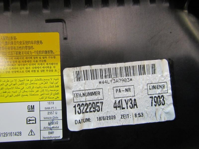 Recambio de airbag delantero derecho para opel insignia berlina edition referencia OEM IAM 13222957 13222957 608651100