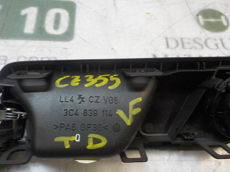 Recambio de maneta interior trasera derecha para volkswagen passat berlina (3c2) 2.0 tdi referencia OEM IAM 3C4839114QTDZ  