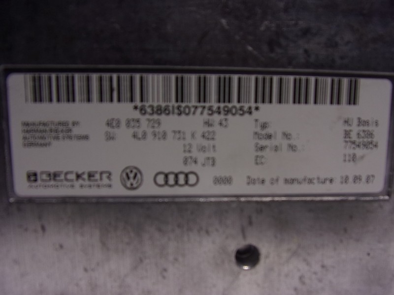 Recambio de modulo electronico para audi q7 (4l) 3.0 v6 24v tdi referencia OEM IAM 4L0910731K 4E0035729 