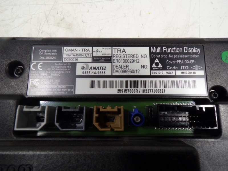 Recambio de pantalla multifuncion para renault zoe intens referencia OEM IAM 259150869R 259157606R 0355149666