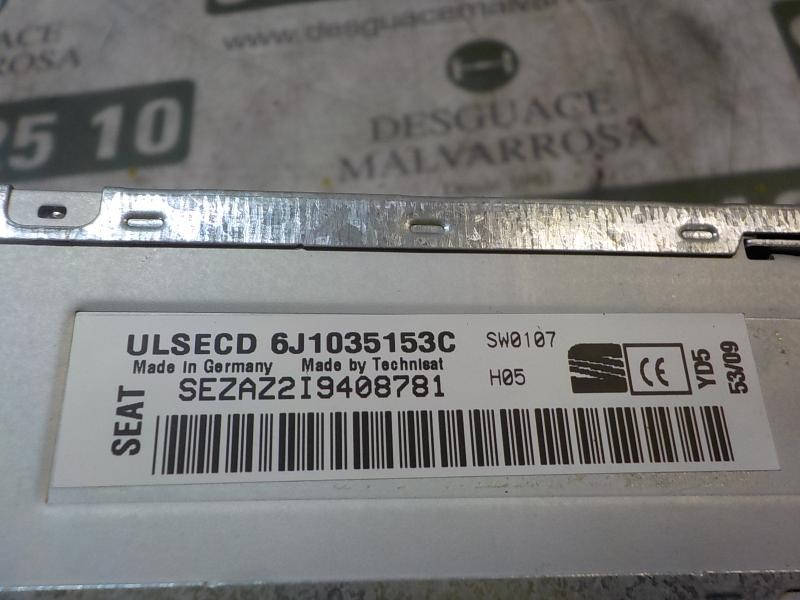 Recambio de sistema audio / radio cd para seat ibiza (6j5) 1.4 tdi referencia OEM IAM 6J0035153 6J0035153C 