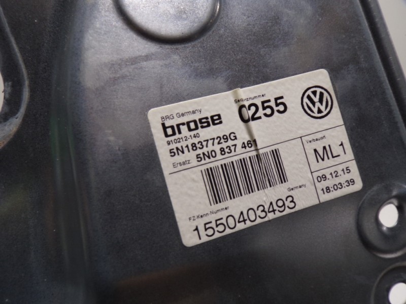 Recambio de elevalunas delantero izquierdo para volkswagen tiguan (5n2) 2.0 tdi referencia OEM IAM 5N0837461 5N0837755 155040349