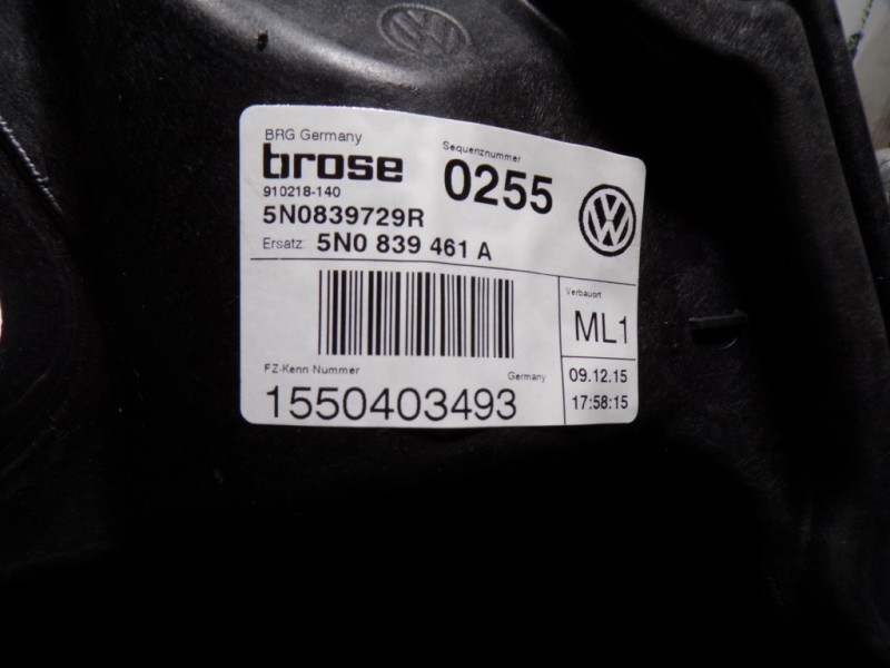 Recambio de elevalunas trasero izquierdo para volkswagen tiguan (5n2) 2.0 tdi referencia OEM IAM 5N0839461A 5N0839729R 