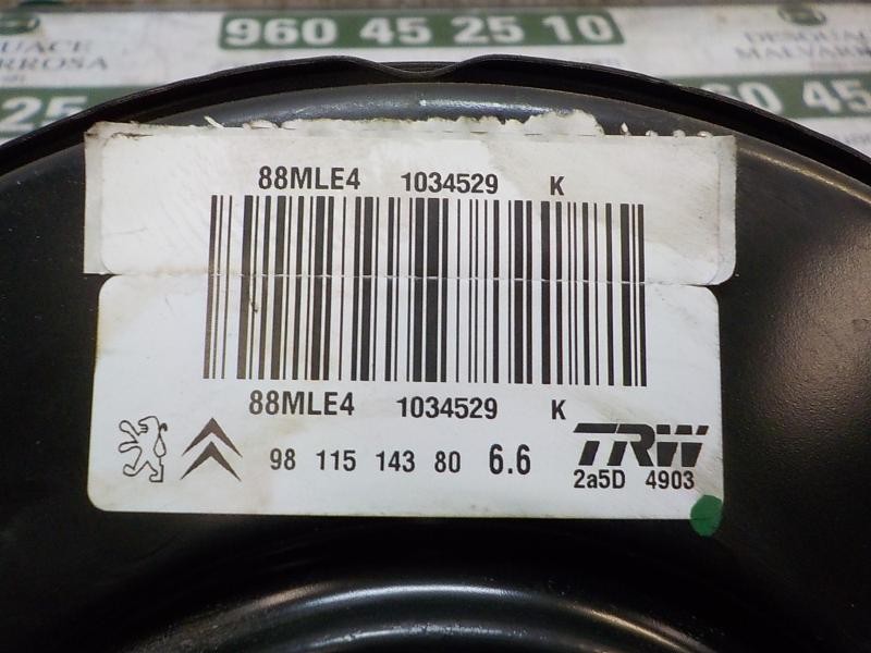 Recambio de servofreno para citroën c4 cactus 1.2 12v e-thp referencia OEM IAM 1609894980 9811514380 