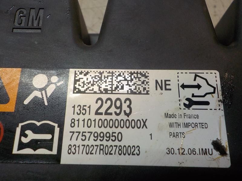 Recambio de centralita airbag para opel zafira (c) excellence referencia OEM IAM 13512293 13512293 775799950