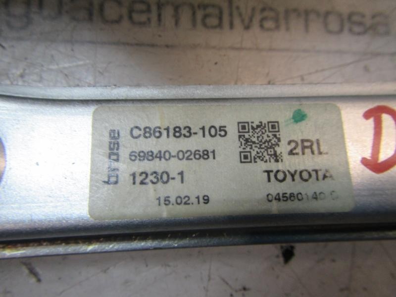 Recambio de elevalunas trasero izquierdo para toyota corolla hybrid referencia OEM IAM 6984002681 6984002681 C86183105