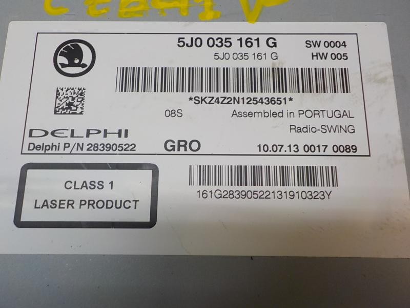 Recambio de sistema audio / radio cd para skoda fabia (5j2 ) ambition referencia OEM IAM 5J0035161G 5J0035161G 