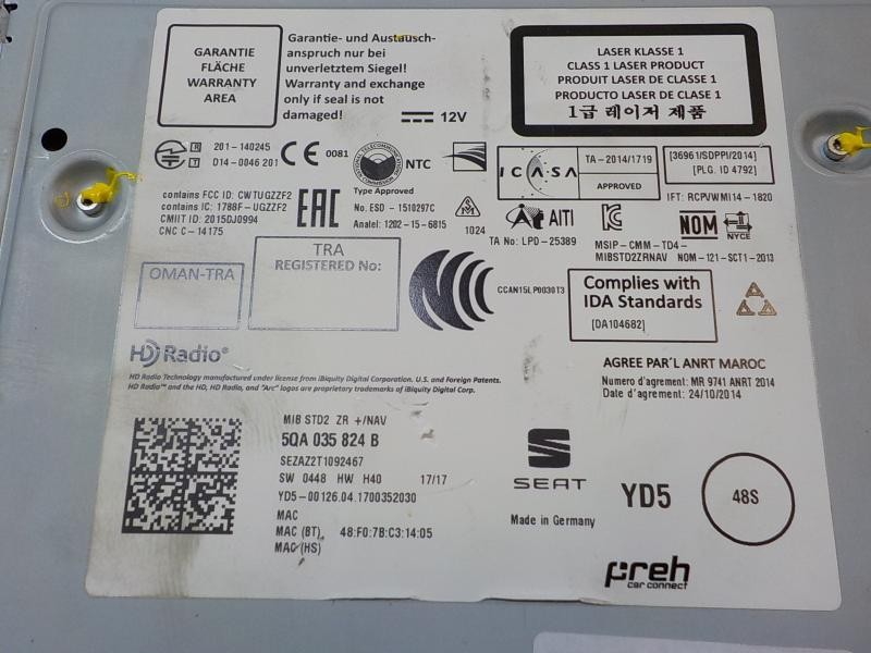 Recambio de modulo electronico para seat leon st (5f8) 1.6 tdi referencia OEM IAM 5QA035824B 5QA035824B 