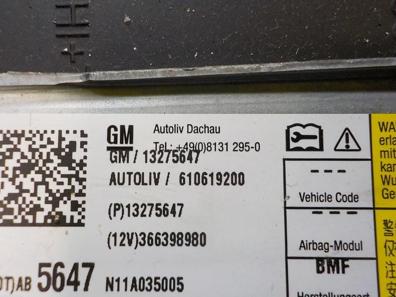 Recambio de airbag delantero izquierdo para opel insignia berlina edition referencia OEM IAM 13275647 13275647 