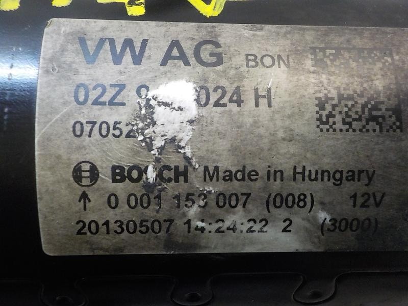 Recambio de motor arranque para seat toledo (kg3) reference referencia OEM IAM 02Z911024H 0001153007 0001153007