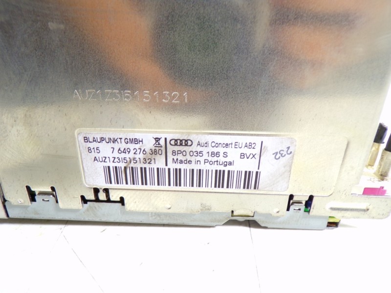 Recambio de sistema audio / radio cd para audi a3 (8p) 1.9 tdi referencia OEM IAM 8P0057186SX 8P0035186S 