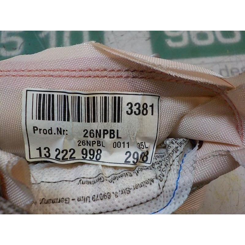 Recambio de airbag cortina delantero izquierdo para opel insignia berlina edition referencia OEM IAM 13222998 13222998 