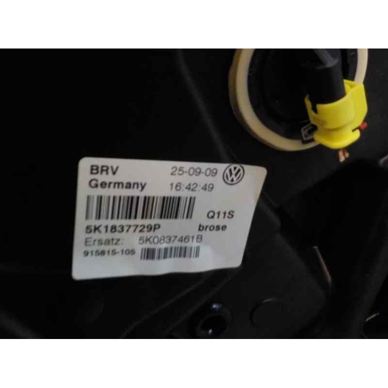 Recambio de elevalunas delantero izquierdo para volkswagen golf vi (5k1) 1.6 tdi dpf referencia OEM IAM 5K0837461B 5K1837729P 