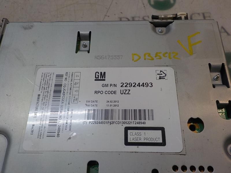 Recambio de sistema audio / radio cd para opel insignia berlina selective referencia OEM IAM 22924493  