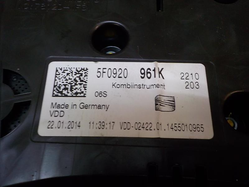 Recambio de cuadro instrumentos para seat leon (5f1) 1.6 tdi referencia OEM IAM 5F0920961H 5F0920961K 