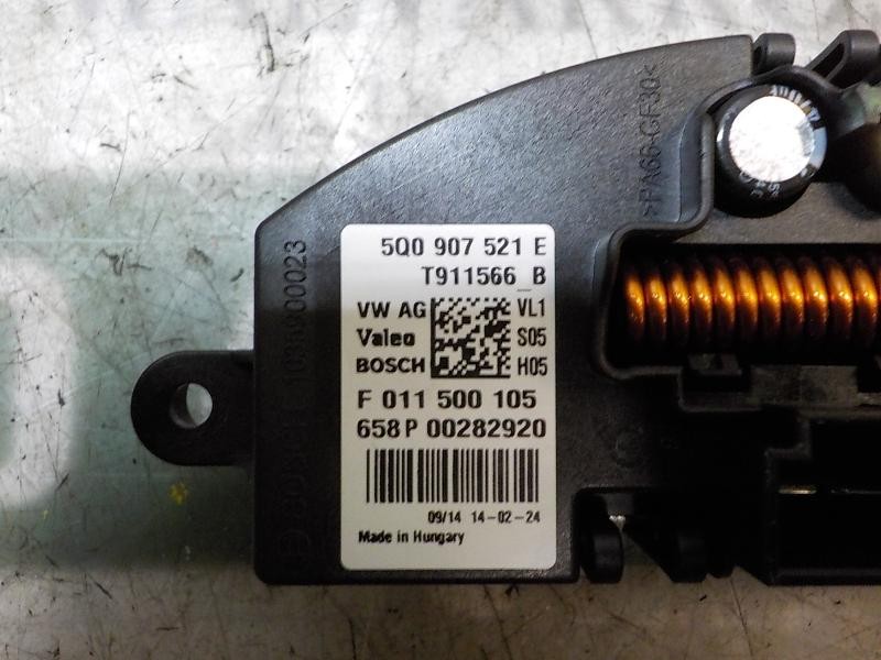 Recambio de resistencia calefaccion para seat leon (5f1) 1.6 tdi referencia OEM IAM 5Q0907521E 5Q0907521E F011500105