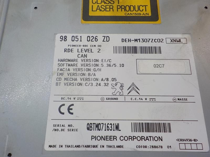 Recambio de sistema audio / radio cd para peugeot 208 access referencia OEM IAM 16087579ZD  