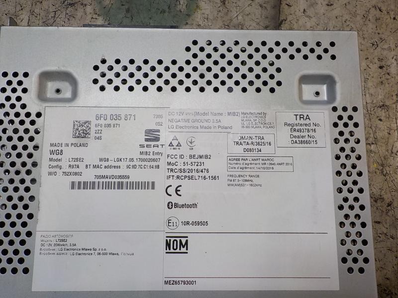 Recambio de sistema audio / radio cd para seat ibiza (kj1) style referencia OEM IAM 6F00358712ZZ 6F0035871 