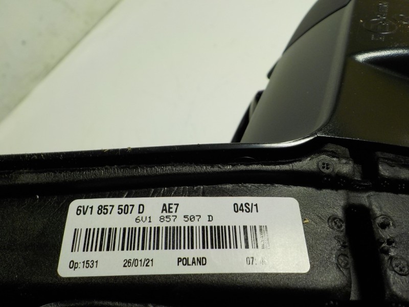 Recambio de espejo izquierdo para skoda fabia monte carlo referencia OEM IAM  6V1857507D 