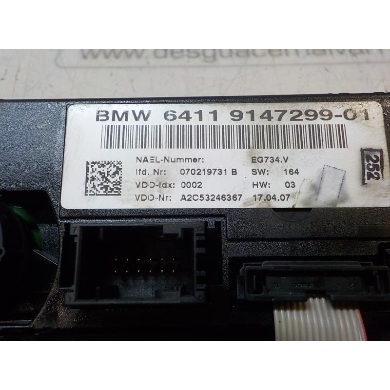 Recambio de mando climatizador para bmw serie 1 berlina (e81/e87) 116d referencia OEM IAM 64119199260 6411914729901 A2C53246367