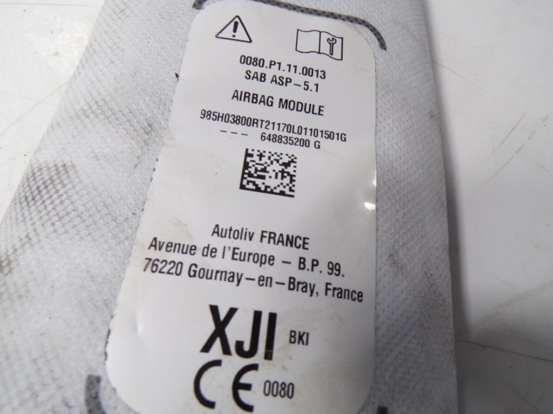 Recambio de airbag lateral delantero derecho para dacia sandero 0.9 tce referencia OEM IAM  648835200G 