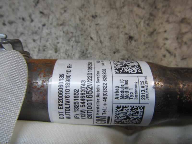 Recambio de airbag cortina delantero derecho para chevrolet cruze ls referencia OEM IAM   